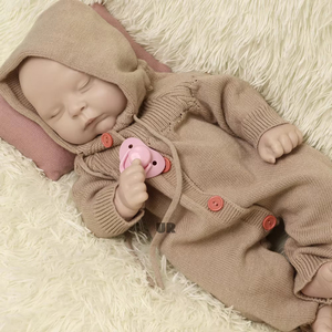Poupées réalistes Reborn de 18 pouces, fille souriante et satisfaite, poupée réaliste en silicone nouveau-né avec cils, cadeau compagnon pour enfants - Product Image 4