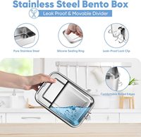 Boîte à lunch hermétique en acier inoxydable pour enfants et adultes, avec couvercles, capacités 600ml, 850ml, 1200ml, 1400ml, idéale pour les collations scolaires