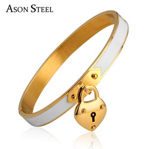 Bracelet jonc unique en forme de chaîne, plaqué or, en acier inoxydable - Product Image 2