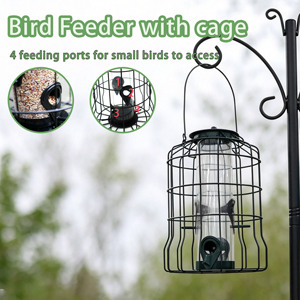 Comedero para Pájaros Colgante a Prueba de Ardillas, Elegante Comedero de Metal y Plástico Impermeable para Jardín con Asa de Alambre de Hierro - Product Image 3