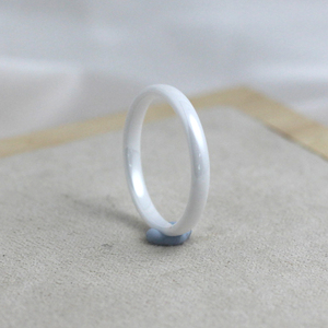 Anillo de Cerámica Blanca Moderna de 3mm, Acabado Brillante de Alto Rendimiento, Resistente al Agua, para Regalo de Boda - Product Image 4