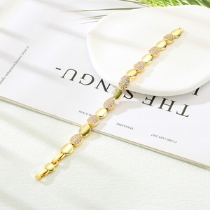 Europe and United States Luxury Trendy <b>Copper</b> Zircon <b>Bracelet</b> for Ladies Factory Wholesale Hot Cross-Border Niche Product - Product Image 2