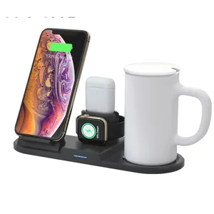 15W 3 In 1 Wireless Charger Stand Dock เทอร์โมถ้วย Fast Wireless Charging