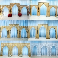 Magnifique Arche de Mariage Arabe en Métal Doré en Forme de Cœur, Décoration de Cérémonie Luxueuse du Moyen-Orient, Vente Directe Usine