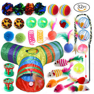 32 पीसी रंगीन पालतू बिल्ली खिलौना सेट बेल प्लग के साथ बिल्ली बिल्ली बिल्ली बिल्ली बिल्ली के साथ खिलौना - Product Image 2