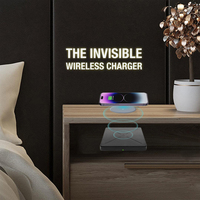 Chargeur sans fil magnétique dissimulé sous le bureau avec construction en aluminium, charge rapide 20W, portée de 50 mm pour hôtels et cafés, téléphones