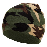 Bonnet en laine tricoté avec broderie camouflage, chapeau unisexe chaud adapté aux températures froides d'automne et d'hiver