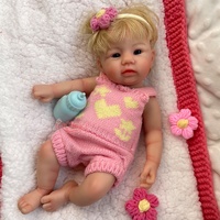 Poupée Reborn en Silicone de 12 pouces, Poupée Nouveau-né Réaliste Lavable avec Bouche Ouvrable et Cheveux, Douce au Toucher pour Enfants