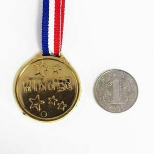 Gold Plated Plastic Medals With Red White Blue Ribbons For Kids Sports Events And School Awards - Product Image 5