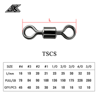 Accessoires de pêche Jk TSCS en bronze, crochet à bascule vertical pour jigging, crochet à ressort, nickelé noir