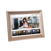 Bingkai Foto Digital WiFi Pintar 8 Inci dengan Jam, Layar Sentuh IPS LCD FHD 1024x768, Putar Otomatis, Memori Internal 16GB, Bingkai Plastik