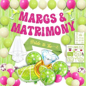 Decorazioni per Addio al Nubilato, Verde e Rosa Rosso |   Perfetto per Margarita, Addio al Nubilato, Festa Nuziale, Matrimonio - Product Image 1