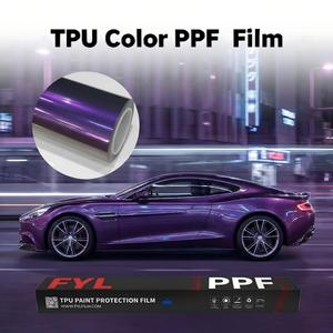 <span class=keywords><strong>Film</strong></span> de protection de peinture (PPF) en TPU aliphatique coloré FYL Lubrizol, finition brillante, violet nuit métallisé, auto-réparateur, anti-rayures - Product Image 1