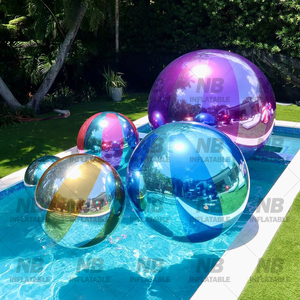 <span class=keywords><strong>Centre</strong></span> <span class=keywords><strong>commercial</strong></span> géant de Noël Big Shiny PVC Silver Gold Xmas Reflective Gonflable Metallic Mirror Stars Moon Cloud Ball - Product Image 5