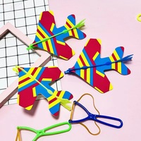 Avion catapulte lumineux élastique en gros, planeur en mousse inertiel, jouets d'extérieur, structures