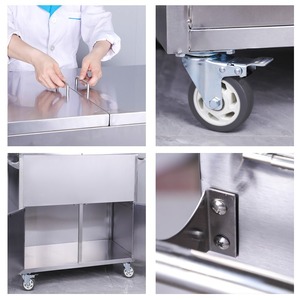 Chariot d'hôpital multifonctionnel Mu Zixing en acier inoxydable 55x100x97cm pour déchets, linge et fournitures stériles - Product Image 3