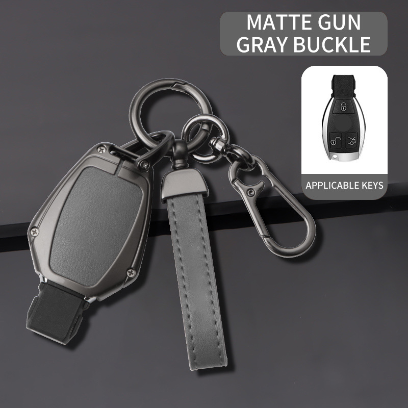 Portachiavi pistola grigio + pelle