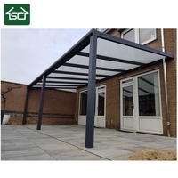Toiture en polycarbonate pour terrasse en aluminium, abris de voiture en métal, aluminium attaché à la maison