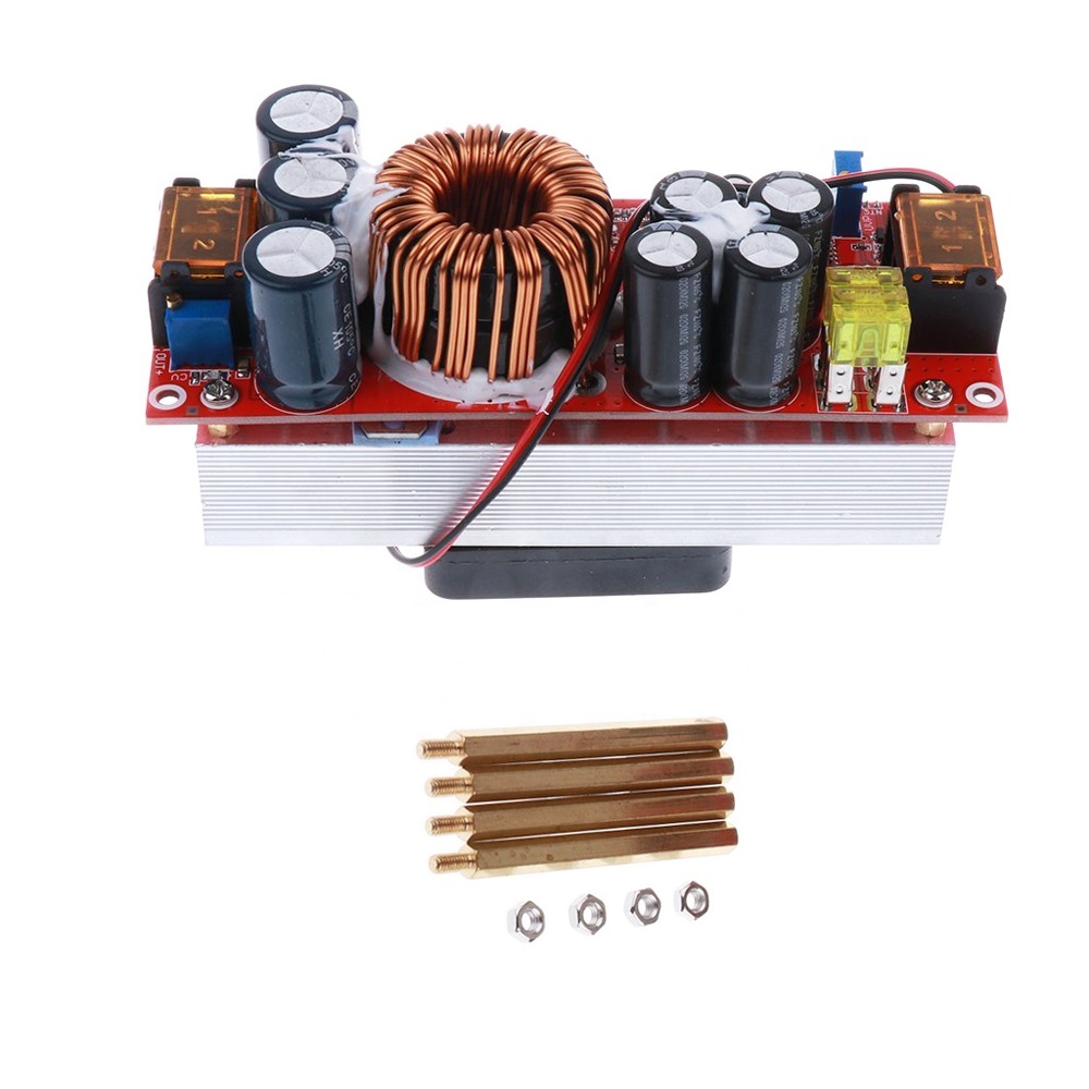 ZK-PW1200 1200W 50A Voltage Regulator – Boost Power Module With Dual Inductor, DC10-30V Input To 50V Adjustable Output, Over/Under Voltage Protection