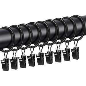 Anneaux de rideaux métalliques robustes avec clips solides, quincaillerie de fenêtre antirouille, diamètre intérieur personnalisé, vente en gros usine - Product Image 6