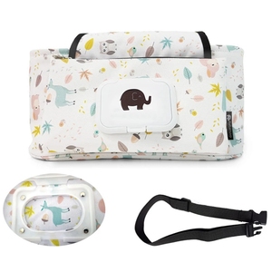 Organizador de cochecito de bebé, bolsas de pañales para mamás, <span class=keywords><strong>bolso</strong></span> húmedo para pañales, gancho, carrito impermeable, accesorios para cochecito de gran capacidad - Product Image 2