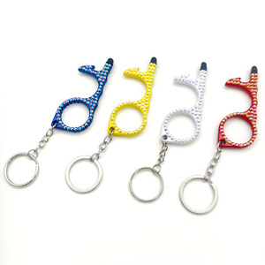 Accessoires de porte-clés d'autodéfense pour femmes en gros, porte-clés sans contact en alliage, outils de défense personnelle sans contact - Product Image 2
