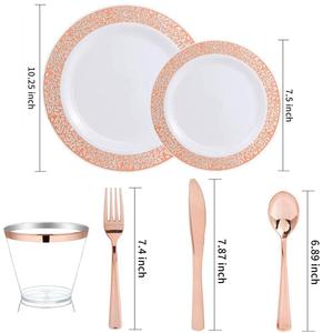 Lace Design Dinnerware Sets Include 50 <b>Dinner</b> Plates + Salad Plates +cups + Napkins +forks + Spoons +<b>knives</b> - Product Image 3