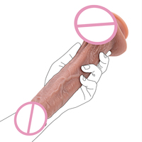 Dildo de Silicona Suave de Gran Tamaño, Color Negro, Juguete Sexual para Mujeres, Precio Bajo de Fábrica, Dildo Líquido Marrón al por Mayor