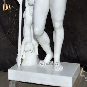 Classique célèbre jardin extérieur grandeur nature blanc western nu grec figure homme statue sculpture décor - Product Image 6