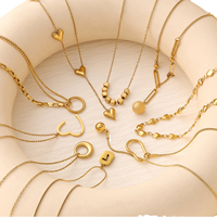 Colliers de fête pour femmes en acier inoxydable de qualité supérieure plaqué or 18 carats, chaîne à maillons minimaliste et élégante
