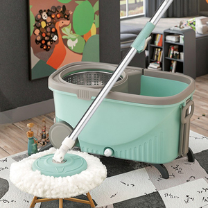 Bộ lau nhà xoay bằng sợi microfiber bán chạy nhất, bộ lau nhà và xô với cơ chế vắt nước để lau sàn - Product Image 1