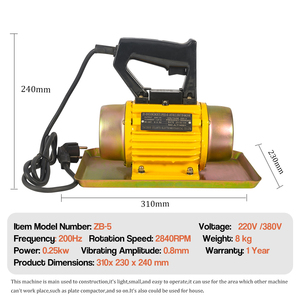 Zb श्रृंखला 250w 280w सम्मिलन प्रकार कंपन स्टिक पोकर कंक्रीट वाइब्रेटर हैंड कंक्रीट मिक्सर - Product Image 6
