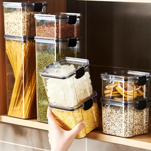 Juego de Botes Herméticos para Cocina, Organizador de Almacenamiento de Granos, Recipiente Grande de Plástico <span class=keywords><strong>a</strong></span> Prueba de Humedad, Caja de Almacenamiento para el Hogar, Frascos para Condimentos - Product Image 3