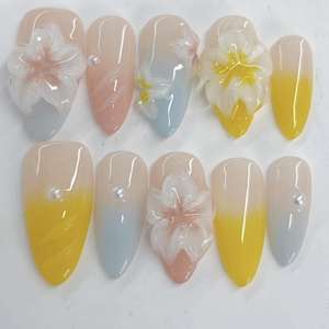 10 Uds. <span class=keywords><strong>de</strong></span> Uñas Postizas <span class=keywords><strong>de</strong></span> Gel Pintadas a Mano al por Mayor, Colores Variados, <span class=keywords><strong>las</strong></span> Más Vendidas, Hermosas, <span class=keywords><strong>de</strong></span> Lujo, Personalizadas y Hechas a Mano - Product Image 6