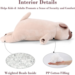 3.5 livres brun peluche bouledogue animaux en peluche Squishy grand jouet oreiller pour le soulagement du Stress adultes enfants pondéré <span class=keywords><strong>carlin</strong></span> jouets - Product Image 2