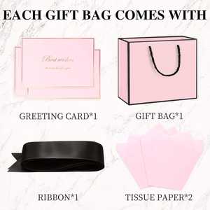Bow Ribbon Greeting Cards Present <b>Bags</b> with Handles for Birthday Wedding School & Business Shopping <b>Gift</b> <b>Bags</b> - Product Image 4