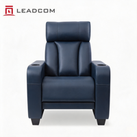 Fauteuil de cinéma VIP ergonomique et peu encombrant LEADCOM LS-829C, siège de cinéma commercial avec porte-gobelet