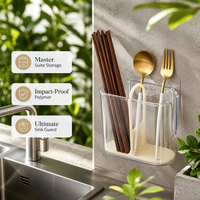 Support de rangement mural en plastique pour vaisselle de cuisine, boîte à baguettes, avec drainage portable, pour la maison - Édition limitée