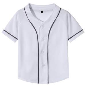 Atacado de alta qualidade Kids Baseball Jersey Button Down Hip Hop Personalizado Esporte T Shirts Tops para Meninos Meninas - Product Image 1