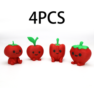 Décorations Modernes Créatives et Tendance en Forme de Petites Légumes Imprimés en 3D pour Animaux et Dinosaures – Collection 4 Pièces - Product Image 4