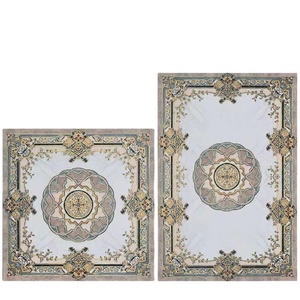 Crystal <strong>Floor</strong> Wall Tiles Decoration Flower <strong>Water</strong>-<strong>jet</strong> <strong>Marble</strong> Pattern Glazed Polished Porcelain Tiles Plated Gold and Silver Sizes