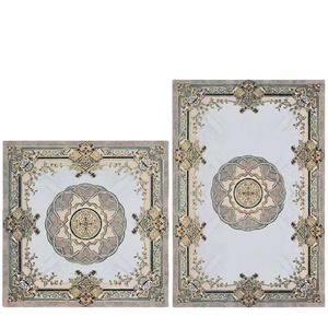 Crystal floor wall tiles decoration flower water-jet marble pattern glazed polished porcelain tiles plated gold and silver sizes