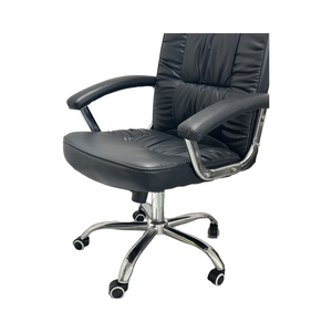 Migliore Sedia da Ufficio Ergonomica Direzionale Design Moderno in Pelle PU Nera Girevole per Manager e Visitatori Vendita Diretta dalla Fabbrica - Product Image 5