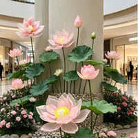 Op maat gemaakte decoratie binnenhuwelijksimulatie lotusbladknop Chinese pastorale stijl boeddhistische zaal gigantische lotusbloemen decoratie