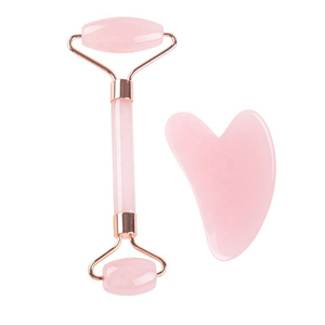 Face <b>Jade</b> <b>Rollers</b> Double Leaded Pink Powder Crystal Beauty <b>Jade</b> <b>Roller</b> Gua Sha Set With Packaging Box - Product Image 3
