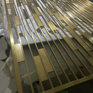 Écran moderne en acier inoxydable, cloison <span class=keywords><strong>murale</strong></span> étanche découpée au laser pour la vie de bureau, diviseur suspendu d'art simple - Product Image 3