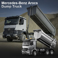Camion benne RC 1/20 Double E Benz Arocs 2,4 GHz avec contrôle par application, entièrement proportionnel, charge utile de 15 kg, éclairage LED, batterie 1200 mAh, chargeur métallique