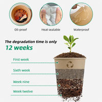 Gobelet jetable en pulpe de bagasse écologique avec revêtement, imperméable et compostable, de qualité alimentaire