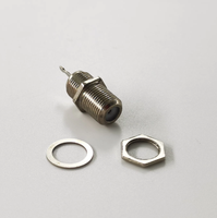 Conector Coaxial RF de 75 ohmios, F Hembra a F Hembra, Tipo Bulkhead con Pin Receptáculo (Aleación de Zinc)