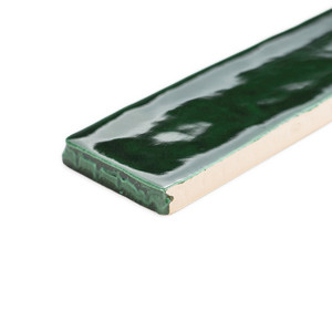 Piastrella Creta-50 Verde Scuro 5x50 Cm Lucida con Bordi Irregolari - Product Image 3